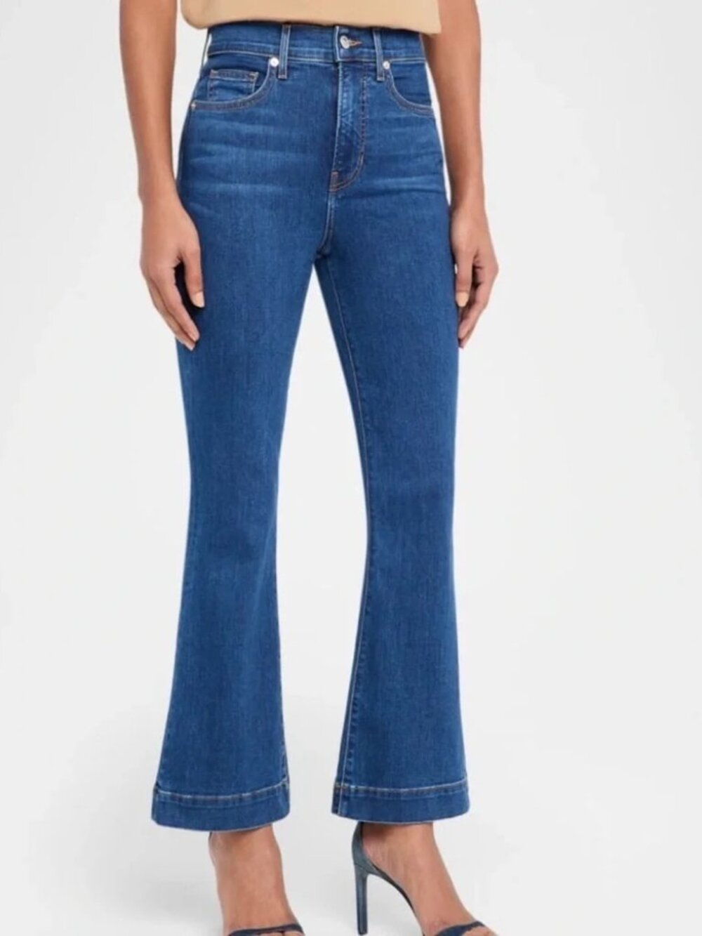 Veronica Beard Carson Ankle Flare Washed Oxford Size 29